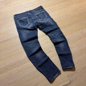 Rock and Roll Cowgirl Skinny Jeans Dark Wash Rhinestone Embellished 31x32